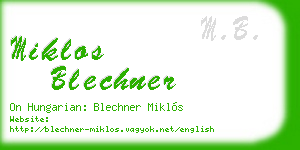 miklos blechner business card